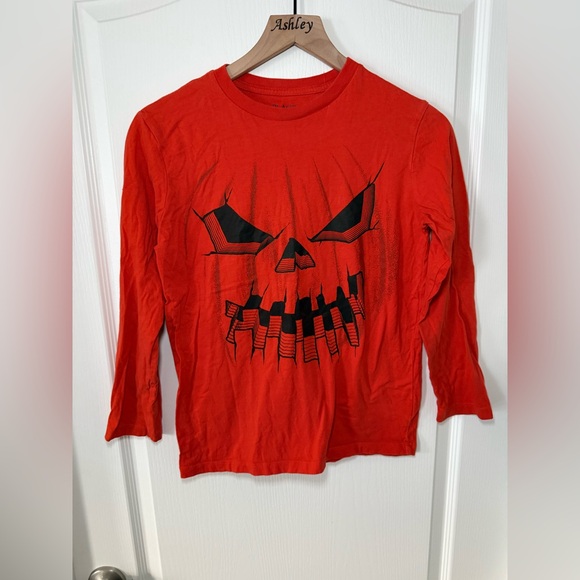 Boys The Children's Place Orange Pumpkin Graphic Long Sleeve Size XL - Picture 6 of 6